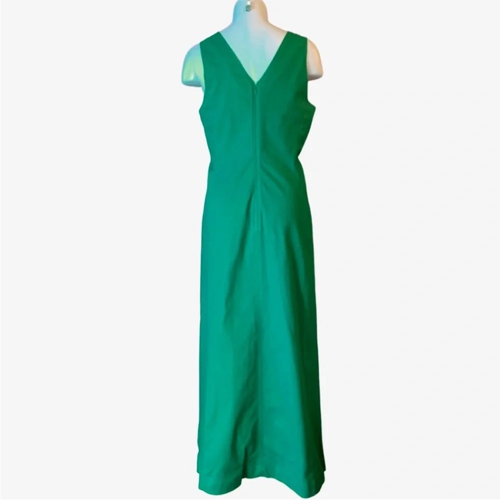 Banana Republic Green Linen-Blend Seam Bodice Maxi Dress size 10 - Picture 6 of 10